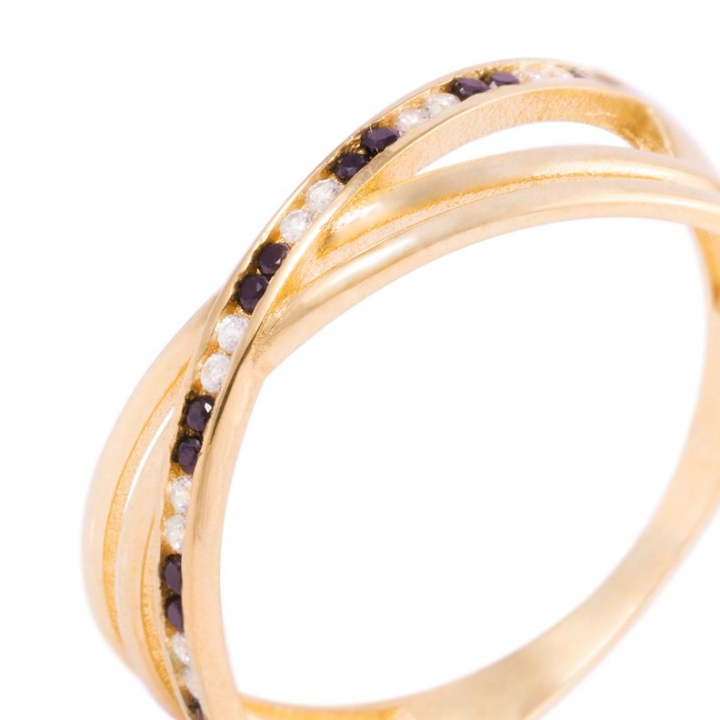 Anillo Compromiso de Oro 18Kt Circón con Onix-1