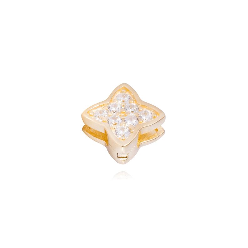 Dije de Plata broche Brillo con Circonita Revestido en Oro 18kt-0