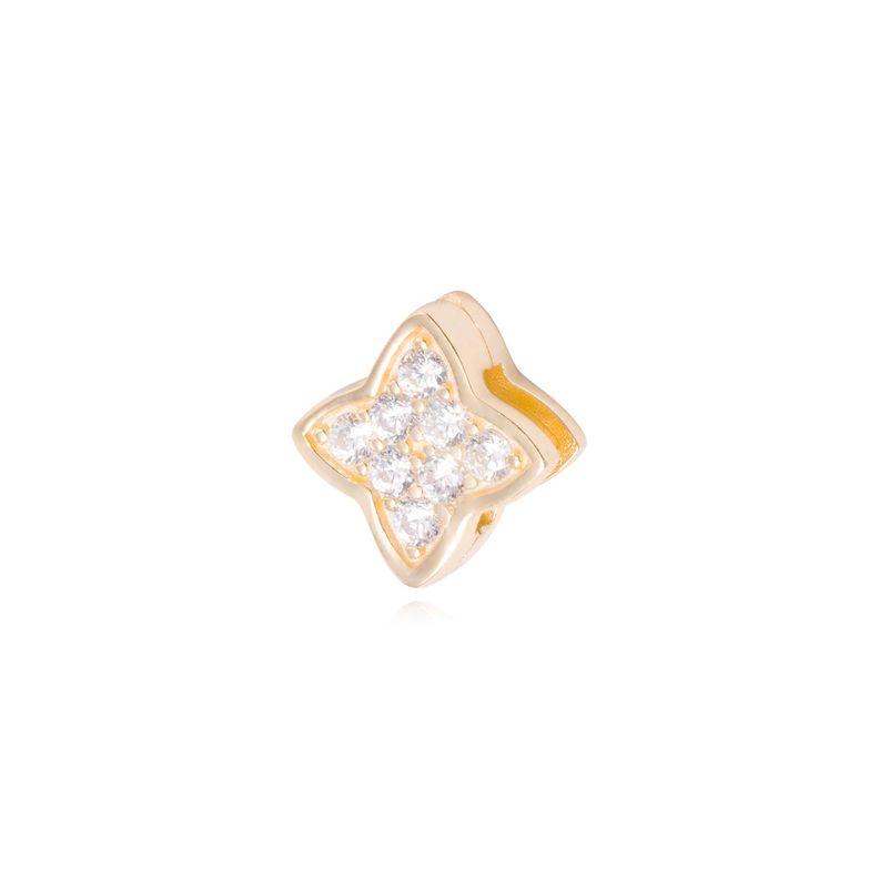 Dije de Plata broche Brillo con Circonita Revestido en Oro 18kt-1