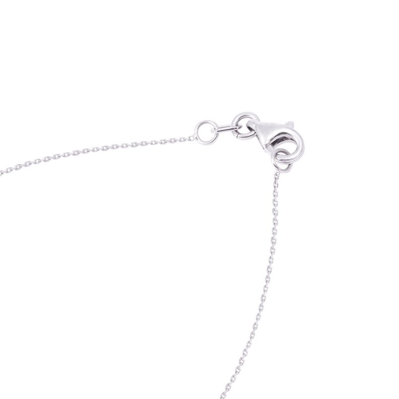 Collar de Oro Blanco 18kt Mano de Fátima con Diamante 12Pts-2