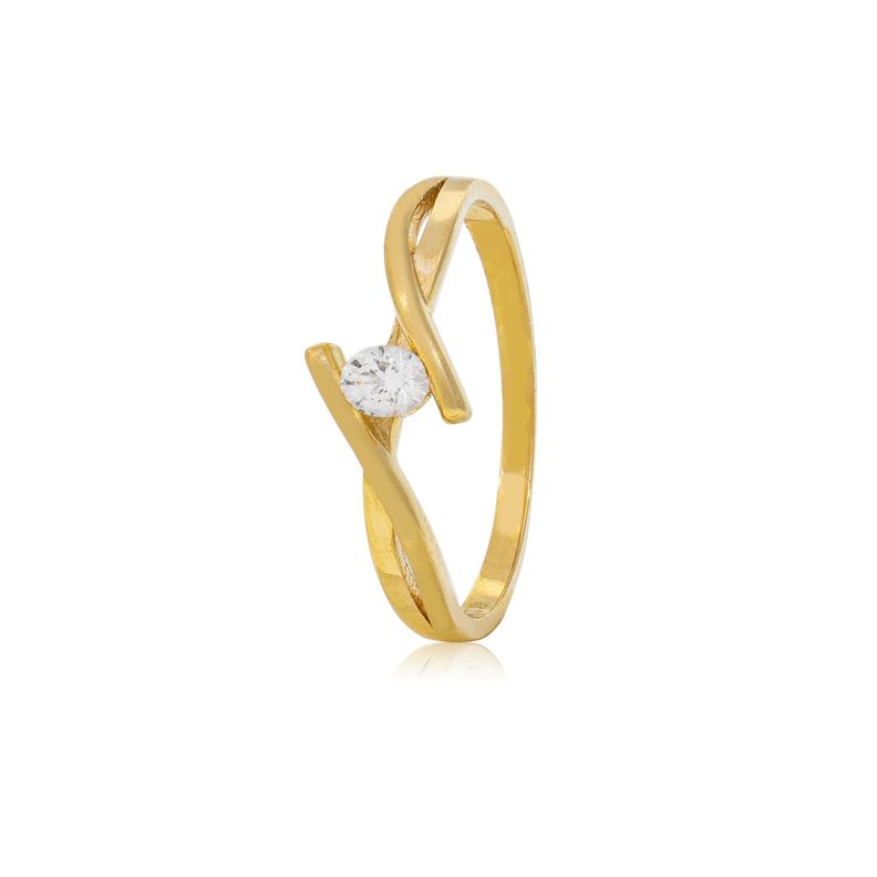 Anillo de Oro amarillo 18kt circón Engaste al aire-0