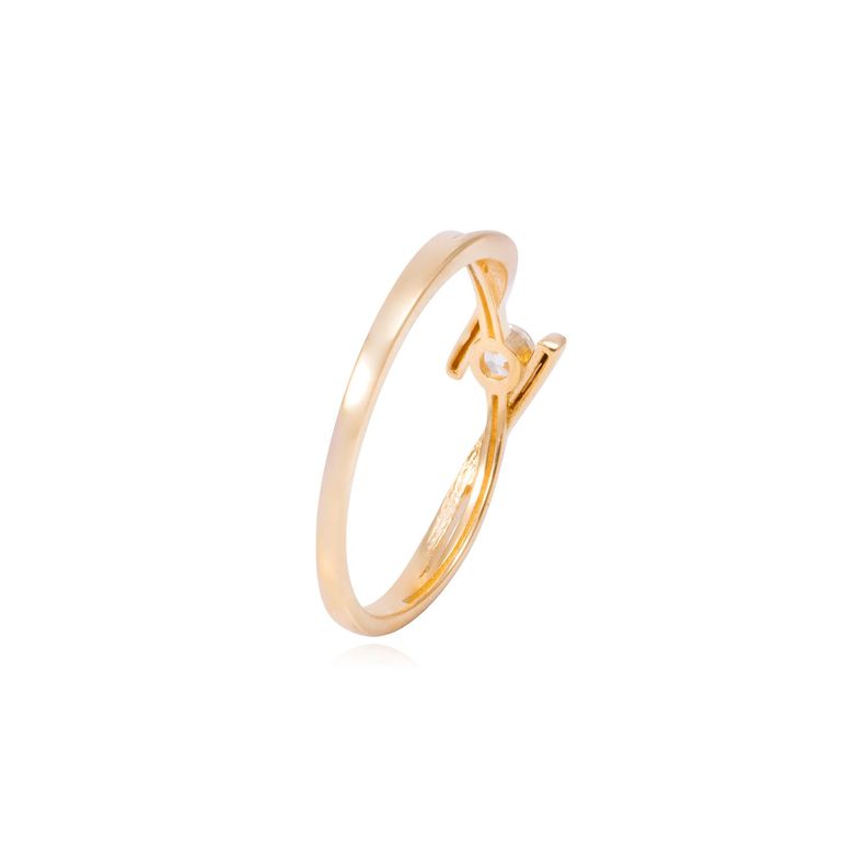 Anillo de Oro amarillo 18kt circón Engaste al aire-2