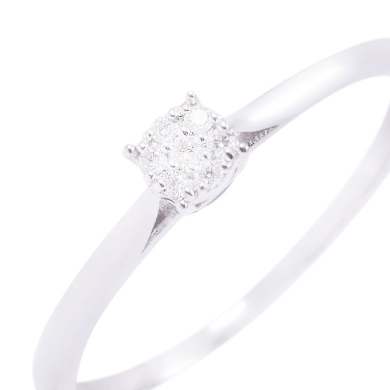 Anillo Compromiso de Oro de 18kt Solitario 10 puntos de diamante-1