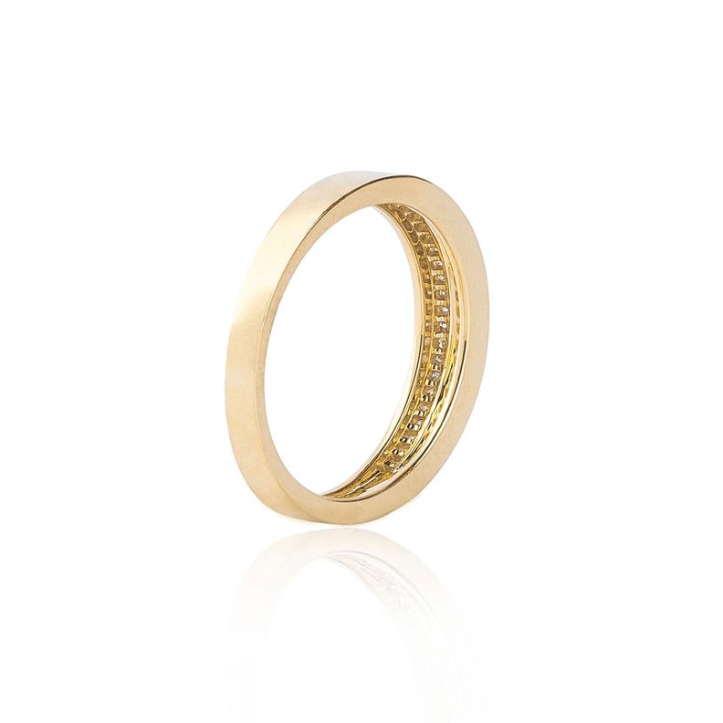 Anillo Oro Amarillo 18kt Diamantes 18 Pts Riel-1