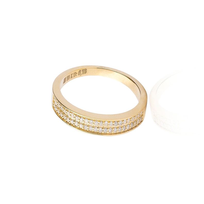 Anillo Oro Amarillo 18kt Diamantes 18 Pts Riel-2
