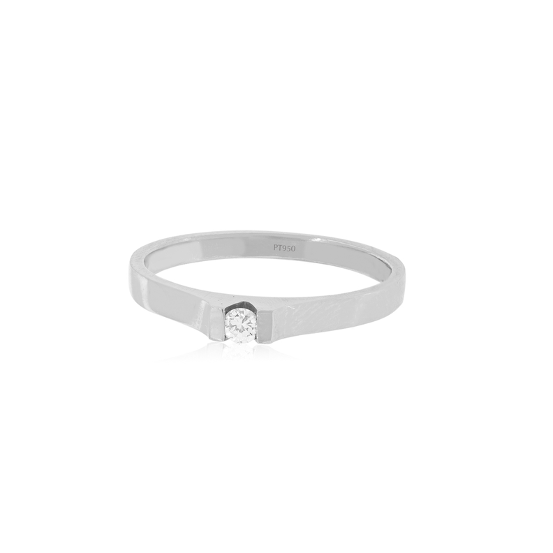 Anillo Compromiso Platino 950  Nantes 1x3ptos Diamante-2