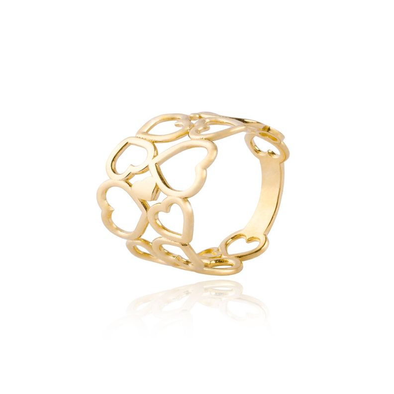 Anillo de Oro 18kt Red de Corazones-0