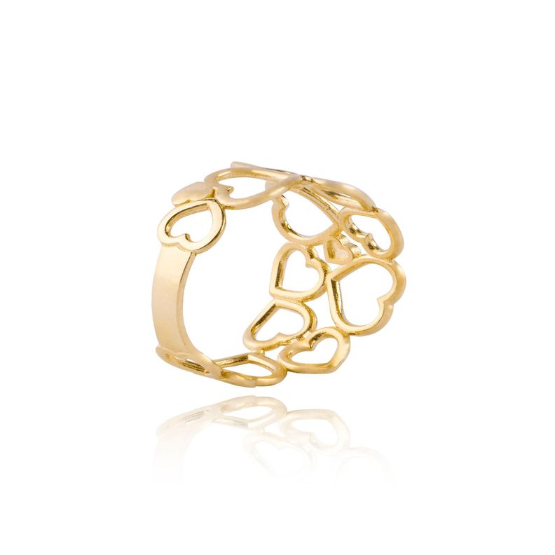 Anillo de Oro 18kt Red de Corazones-1
