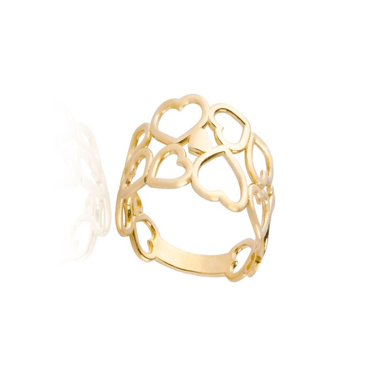 Anillo de Oro 18kt Red de Corazones-2