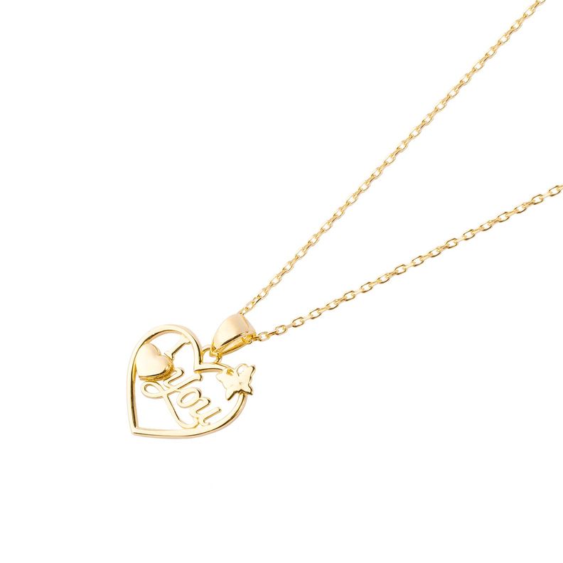 Collar Oro Amarillo 18kt Modelo Corazón I ❤ You-0