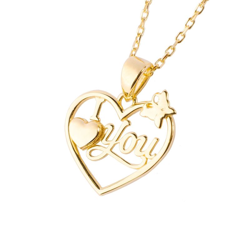 Collar Oro Amarillo 18kt Modelo Corazón I ❤ You-1