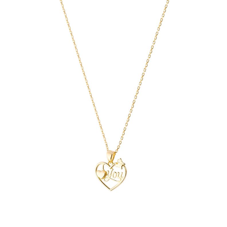 Collar Oro Amarillo 18kt Modelo Corazón I ❤ You-2