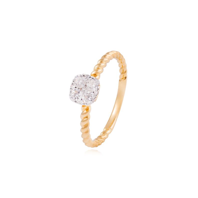 Anillo Compromiso de Oro de 18kt Solitario 29 puntos de diamante-0
