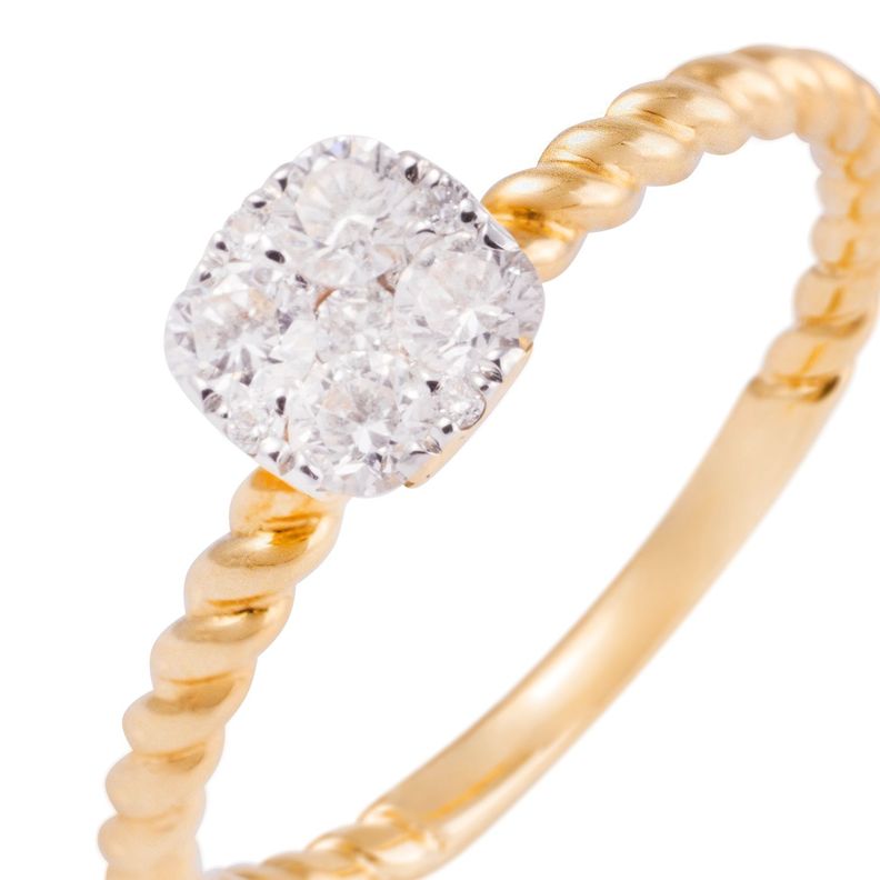 Anillo Compromiso de Oro de 18kt Solitario 29 puntos de diamante-1