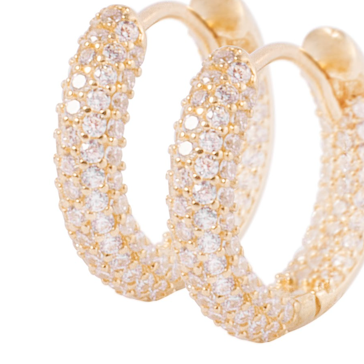 Aros de Oro de 18kt Argollas con circón-2