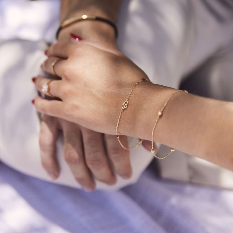 Pulsera de Oro 18kt Doble Corazon-3