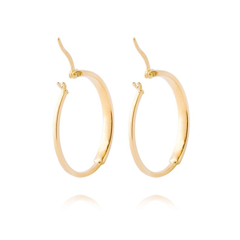 Aros de Oro 14kt Argolla Mitad Tubo 25mm-2