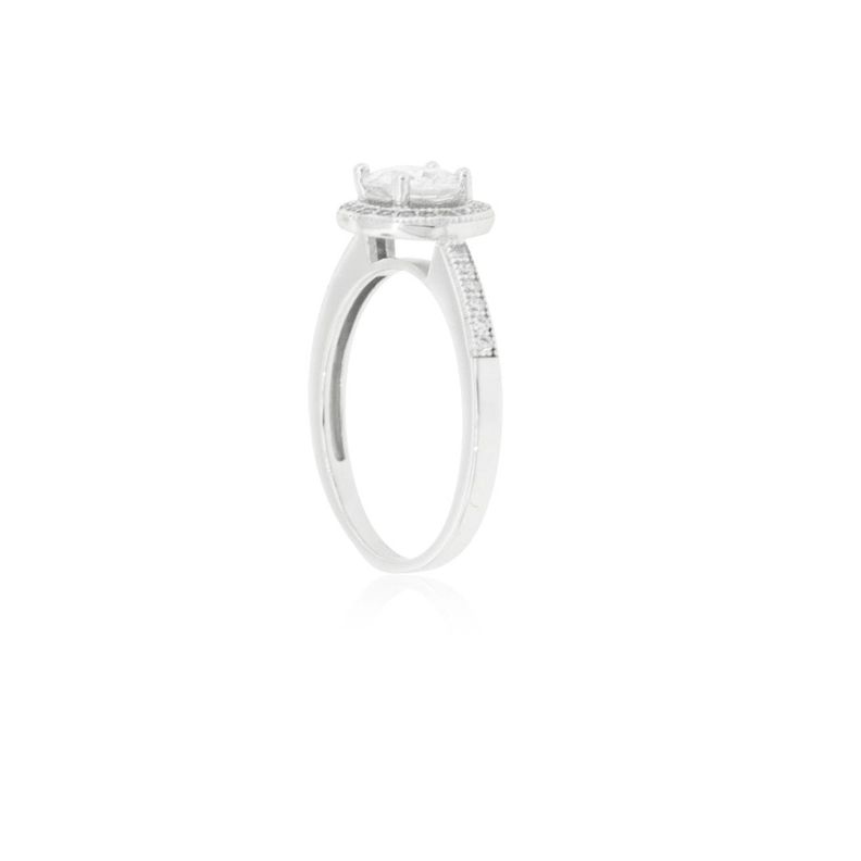 Anillo de Plata Esterlina 925 Solitario Redondo-1