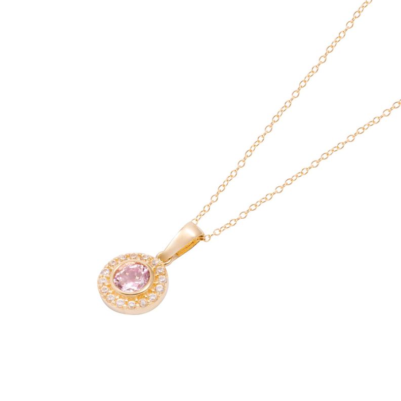 Collar de Oro de 18kt Circonita Rosa de Francia-0