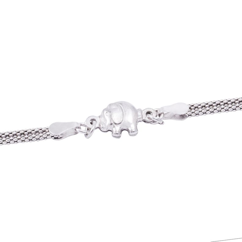 Pulsera de Plata Esterlina 925 Elefante Protector-1