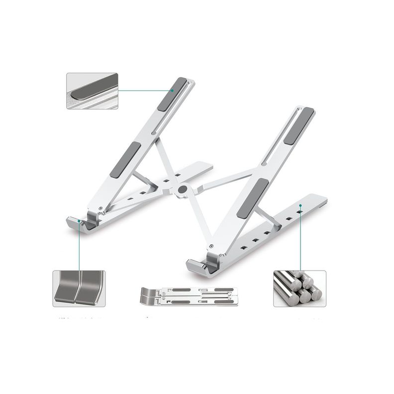 BASE  PORTATIL NOTEBOOK ALUMINIO 6 POSICIONES MLAB -4