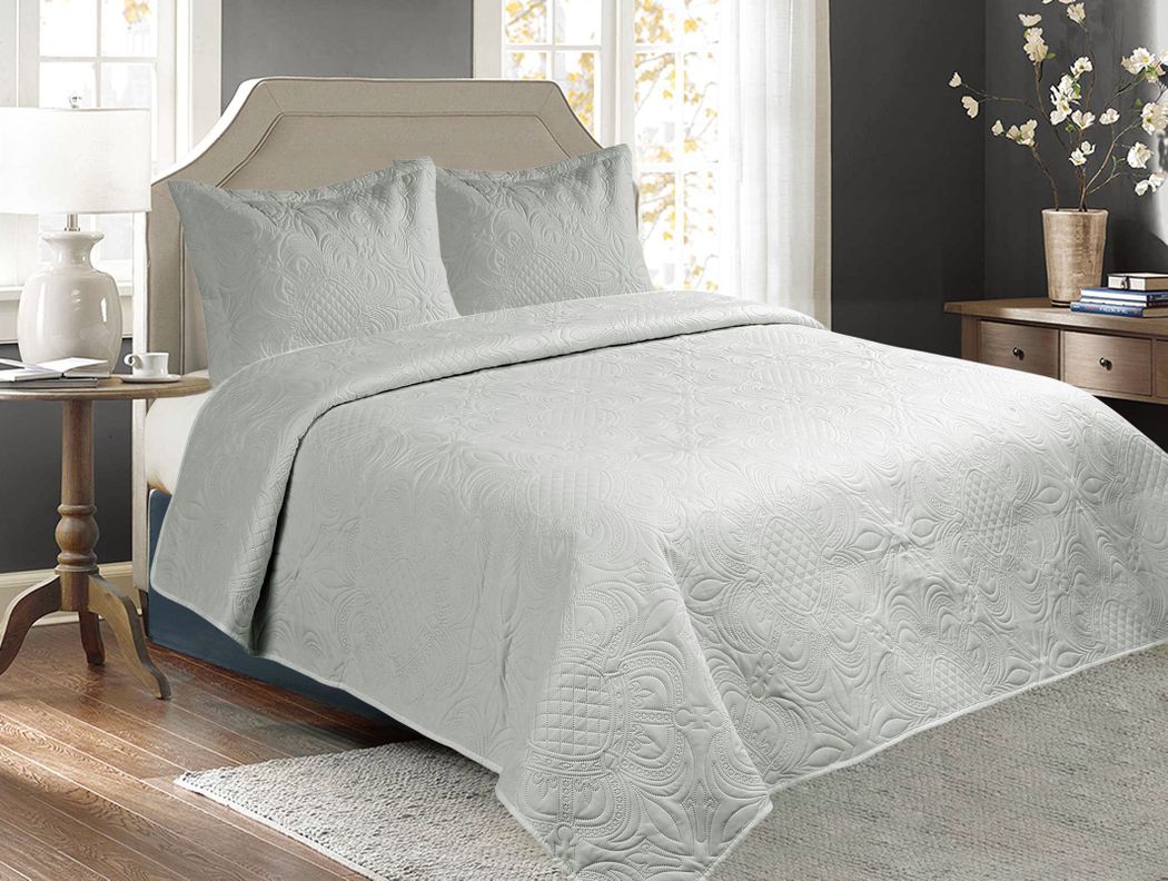 Cubrecama Quilt Cobertor King Panama D3 Gris-0