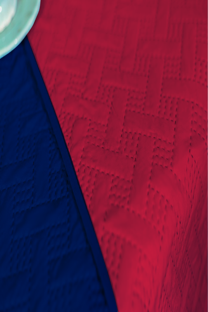 Quilt King Bicolor Cubrecama Cobertor Reversible Azul/Rojo-0