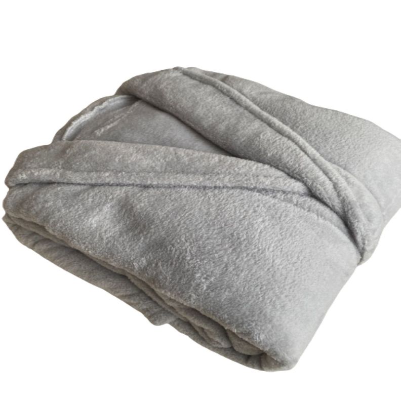 Bata Coral Fleece Niño Infantil Gris-2
