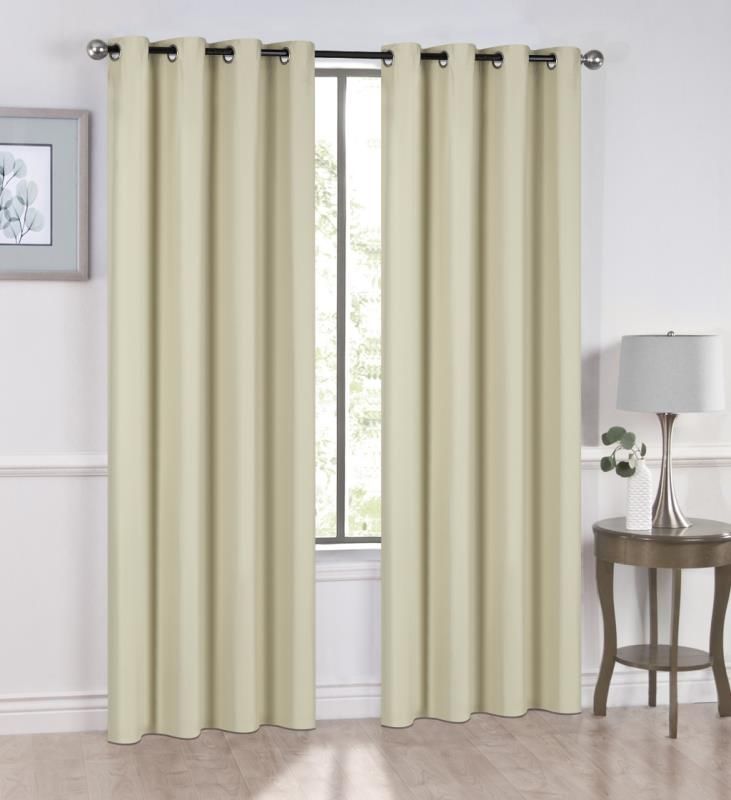 Cortina Blackout Set De Dos Paños Beige-5