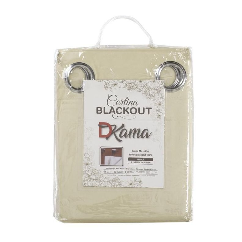 Cortina Blackout Set De Dos Paños Beige-4
