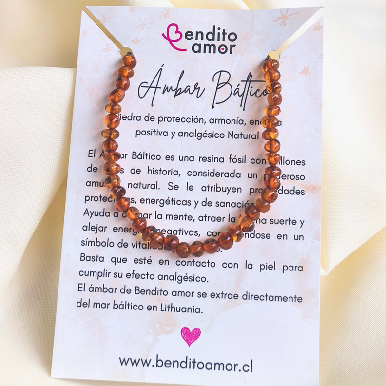 Pulsera ajustable ambar cognac unisex Cafe 17
