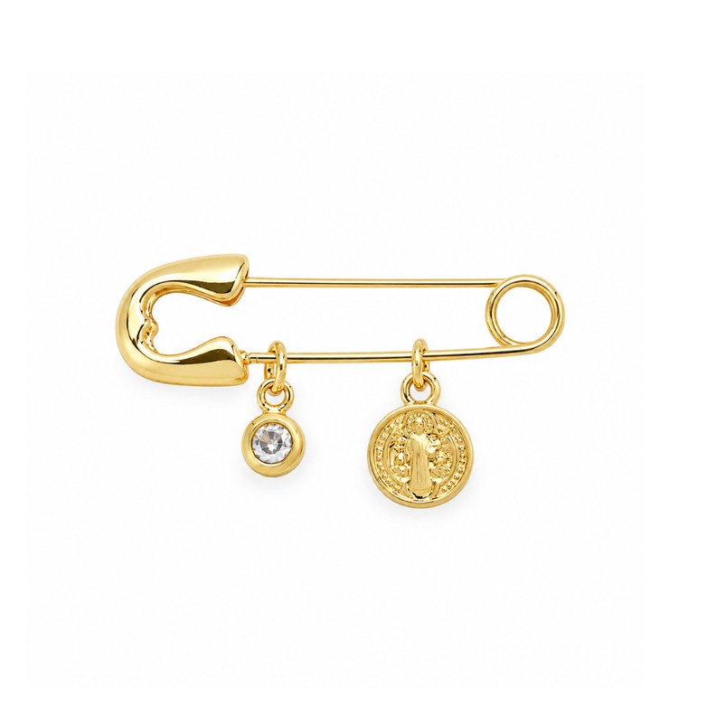 Prendedor proteccion oro San Benito Dorado 5