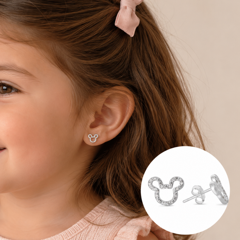 Aros Minnie con Circones Plata 925  Plateado 10