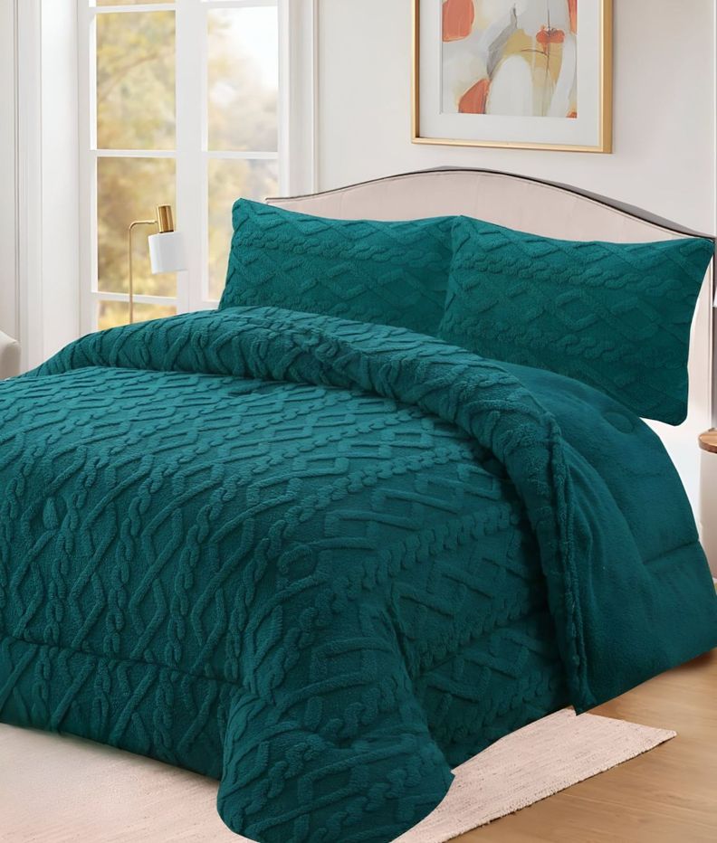 COBERTOR GRUESO PARA INVIERNO KING - SUPER TURQUESA -12-2