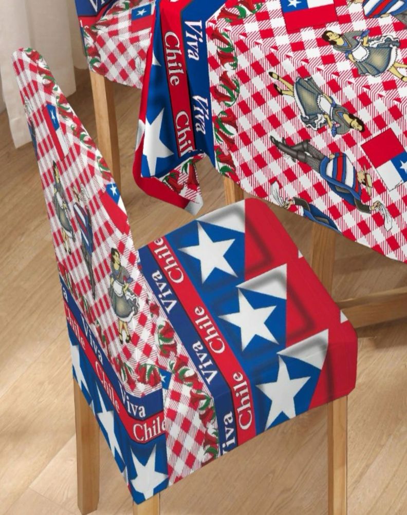 Set De Mantel Más 6 Fundas De Sillas Fechas Patrias 01-3