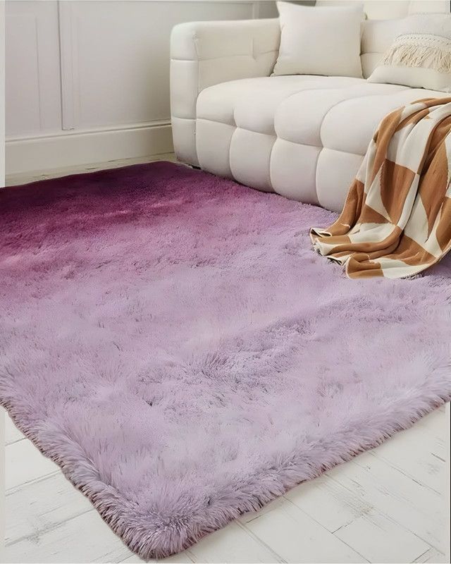 Alfombra peluda Suave 240 x 200 cm Primera Calidad Violeta Jaspeado-1