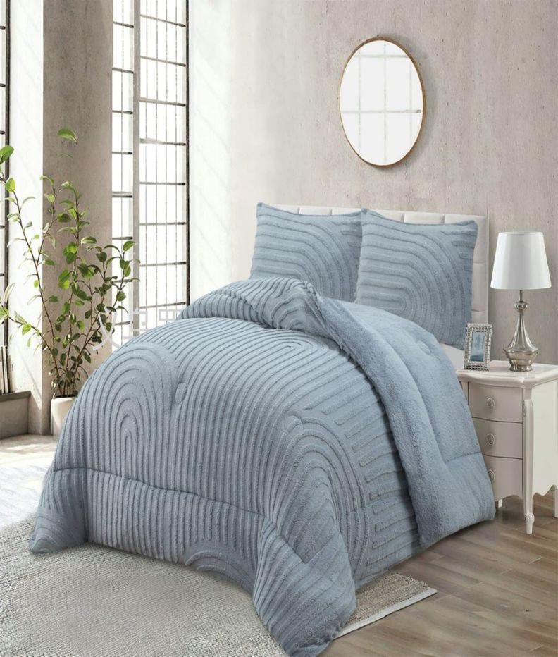 COBERTOR GRUESO PARA INVIERNO KING - SUPER KING GRIS-2