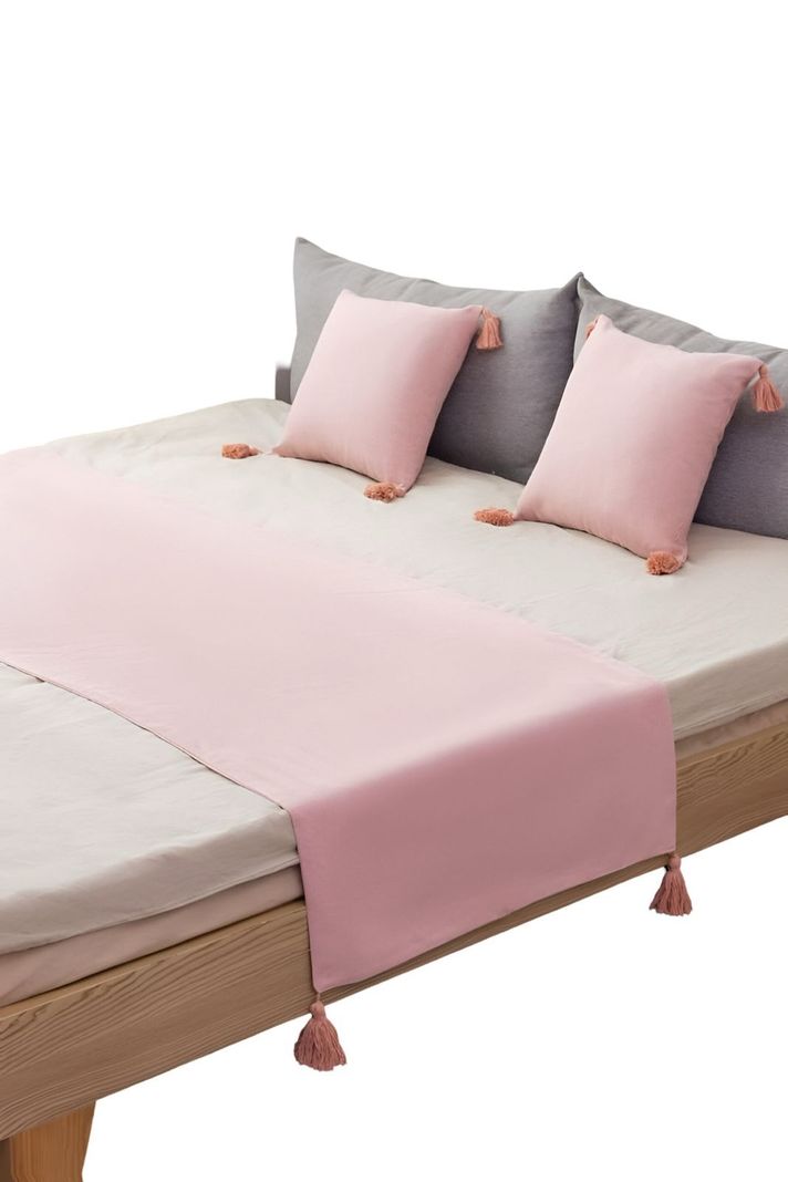 PIECERA DE CAMA DECORATIVA MODELO LINO ROSADO-1