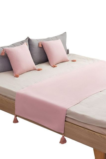  PIECERA DE CAMA DECORATIVA MODELO LINO ROSADO-2