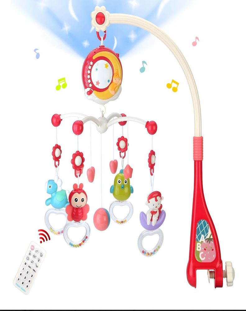 MOVIL Rojo cuna bebé MUSICAL con Control y Luz 21n10-0