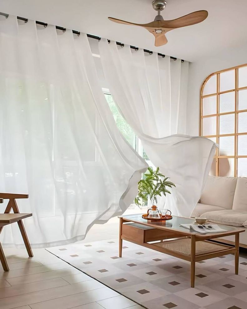 Pack de Visillo transparente con textura 140x230cm v01-0