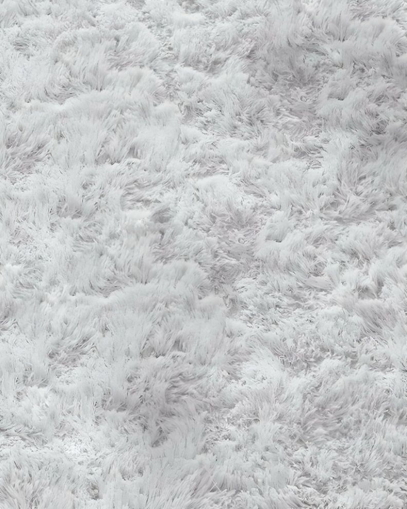 Alfombra peluda Suave 180 x 200 cm Primera Calidad Blanco y Gris-3
