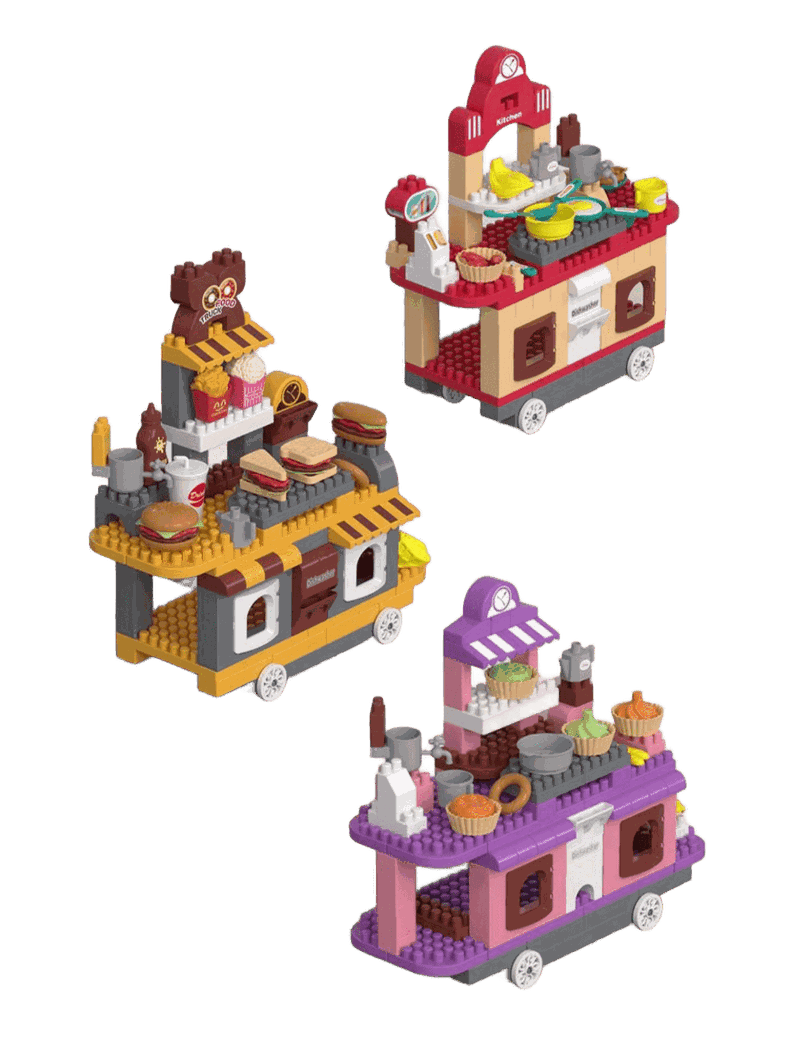 Cocina de Construcción 117 Piezas con Accesorios-Morado-3