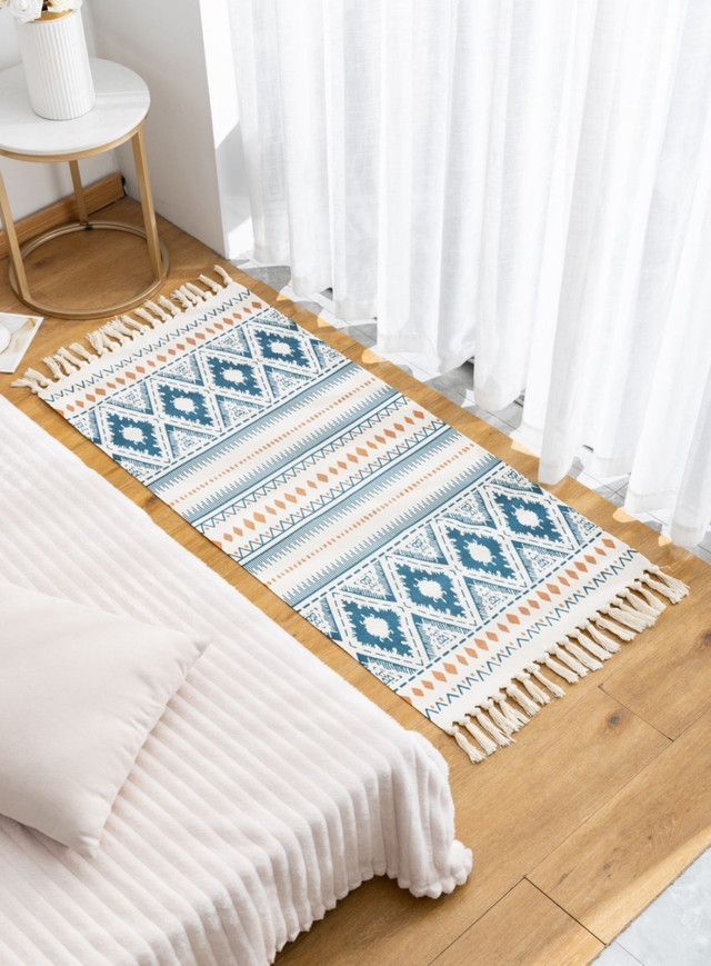 JUEGO DE 2 BAJADA DE CAMA O PASILLERA DE LINO 60X130 CM DC5-2