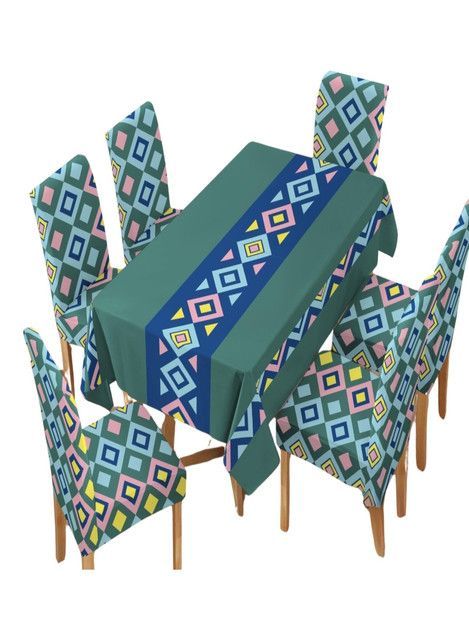JUEGO DE MANTEL MÁS 6 FUNDAS DE SILLAS      D04-0