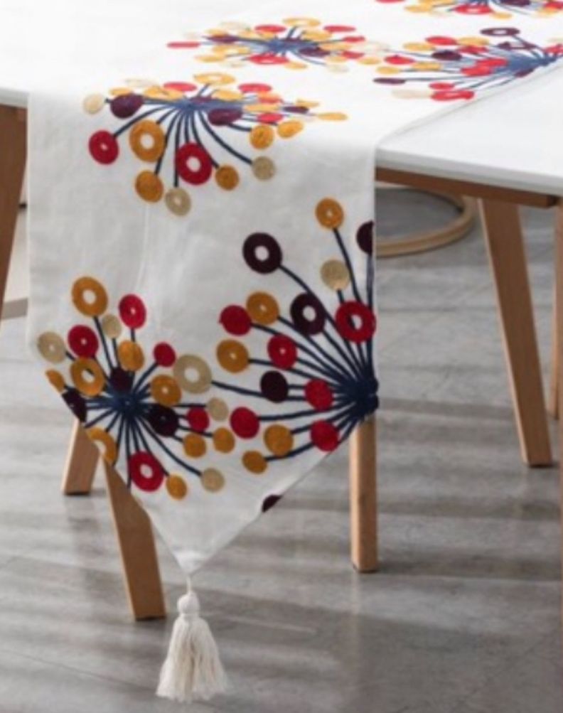 CAMINO DE MESA BORDADO ELEGANTE 33 X 180cm DC8-1