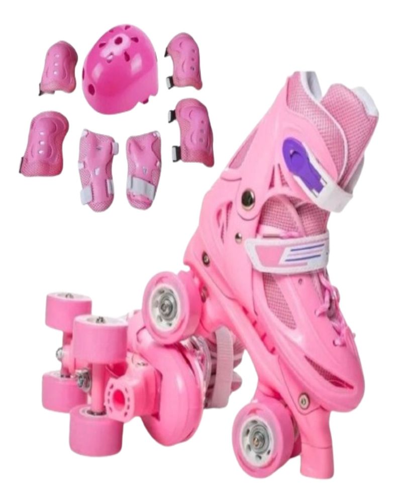 Patines Ajustables 4 Ruedas-Kit Protección Talla XS27-30-0