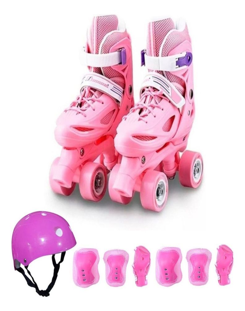 Patines Ajustables 4 Ruedas-Kit Protección Talla XS27-30-2
