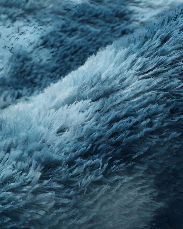 Alfombra peluda Suave 240 x 200 cm Primera Calidad Azul Jaspeado-0