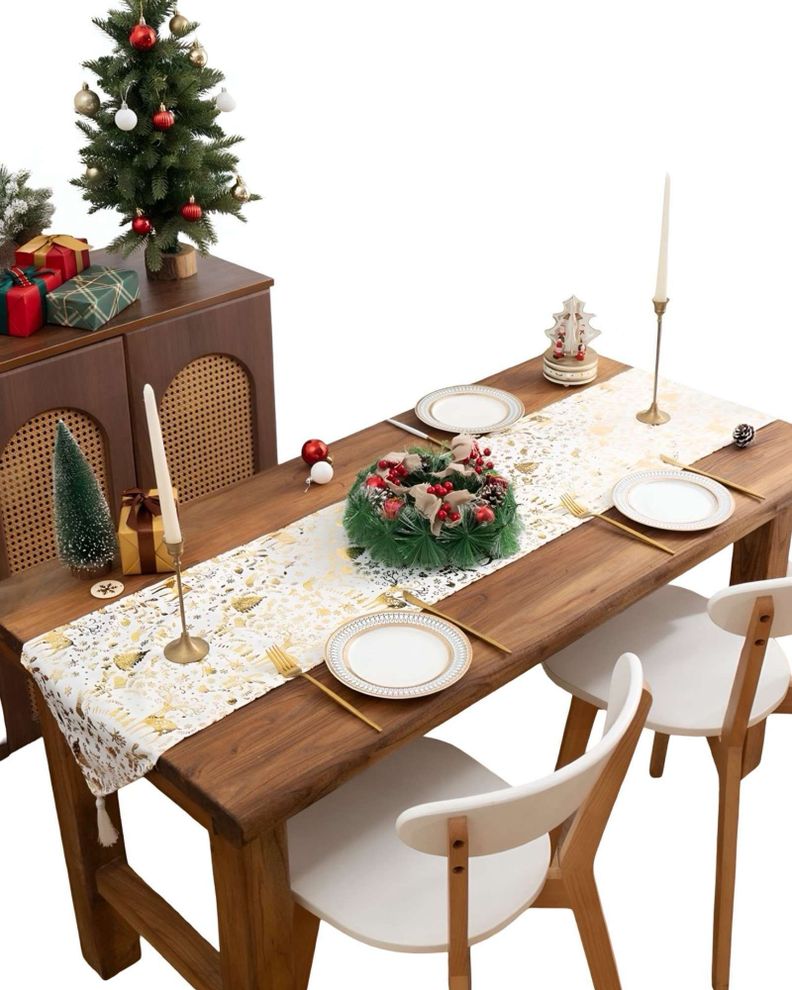 Mantel Camino de mesa diseño navidad terciopelo 30 x 180 cm D05